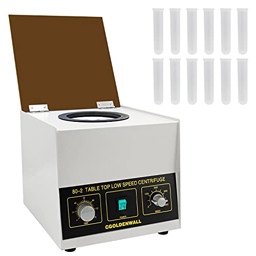 CGOLDENWALL 卓上遠心機 20 ml x 12 遠心分離機 2325xg タイマー0-120min 最大4000rpm 血清の分離/定性分析/試料の急激な沈降 ラボ/実験室用 日本語説明書付き （80-2）